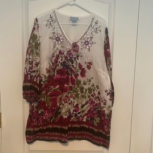 Liz and Me 3/4 Sleeve Tunic Blouse